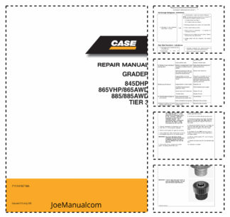 CASE 845 865 885 DHP VHP AWD Tier 3 Grader Repair Manual