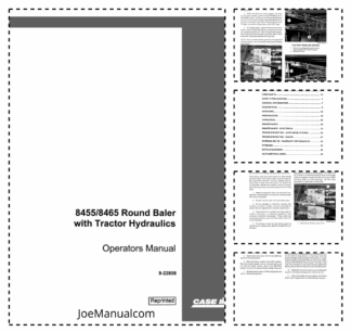 CASE 8455 8465 Round Baler with Tractor Hydraulics Operators Manual 9-22858