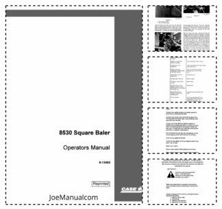 CASE 8530 Square Baler Operators Manual 9-13493