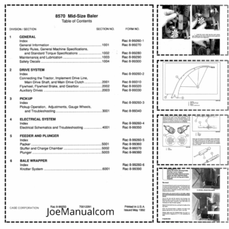 CASE 8570 Mid-Size Baler Service Manual 8-99250