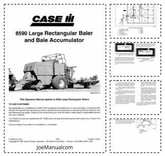 CASE 8590 Large Rectangular Baler and Accumulator Operators Manual CUN01-16442