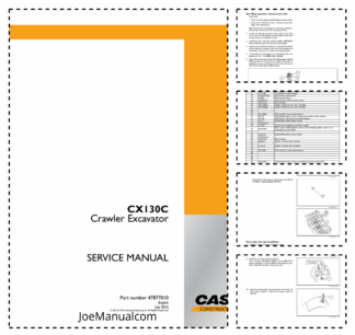 CASE CX130C Crawler Excavator Service Manual 47877010 APAC Region-China Market