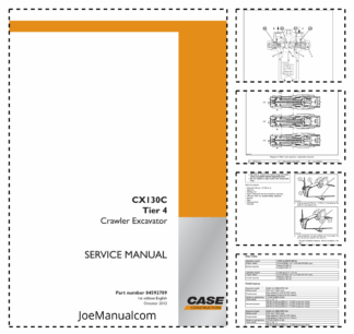 CASE CX130C Tier 4 Crawler Excavator Service Manual 84592789