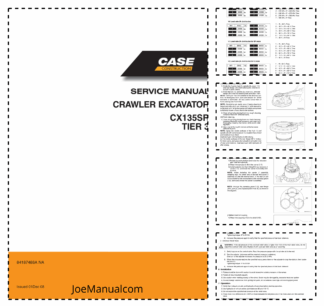 CASE CX135SR Tier 3 Crawler Excavator Service Manual 84187486A