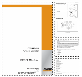 CASE CX145D SR LC Tier 4 Crawler Excavator Service Manual 51458821 NA Market