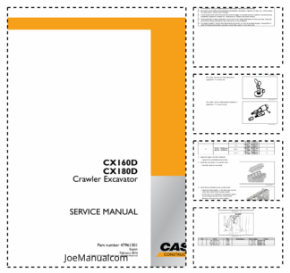 CASE CX160D CX180D LC Tier 4 Crawler Excavator Service Manual 47961301 EU Market