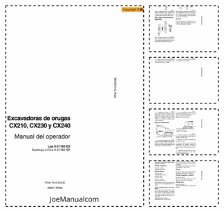 CASE CX210 CX230 CX240 Excavator Operation Manual ES