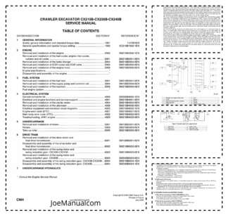 CASE CX210B CX230B CX240B Crawler Excavator Service Manual