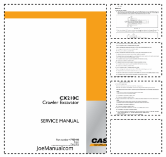CASE CX210C Crawler Excavator Service Manual 47985408
