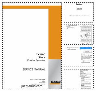 CASE CX210C Tier 4 Crawler Excavator Service Manual 84551720B