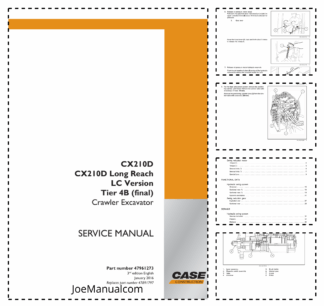 CASE CX210D Long Reach LC Version Tier 4B Crawler Excavator Service Manual NA Market