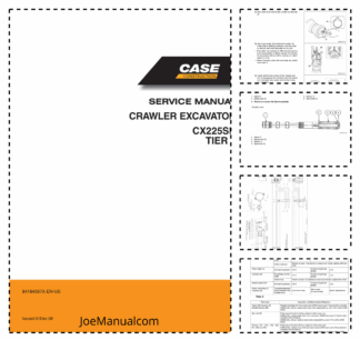 CASE CX225SR Tier 3 Crawler Excavator Service Manual 84184367A