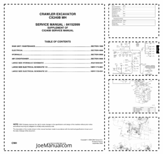 CASE CX240B MH Crawler Excavator Service Manual
