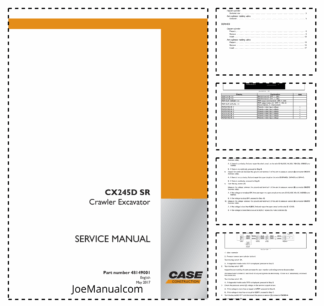 CASE CX245D SR Crawler Excavator Service Manual 48149001 NA Market