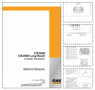 CASE CX250D Long Reach Crawler Excavator Service Manual EU Market