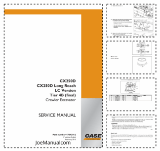 CASE CX250D Long Reach LC Version Tier 4B Crawler Excavator Service Manual NA Market