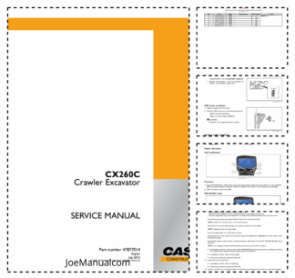 CASE CX260C Crawler Excavator Service Manual China Market