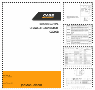 CASE CX290B Crawler Excavator Service Manual 87673891B