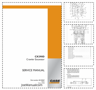 CASE CX290D Crawler Excavator Service Manual 48155067 NA Market
