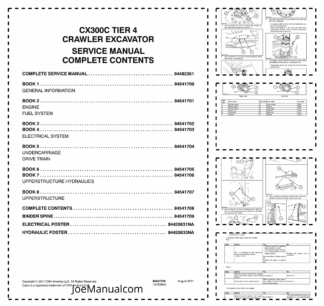 CASE CX300C Tier 4 Crawler Excavator Service Manual 84541708