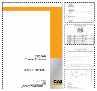 CASE CX300D Crawler Excavator Service Manual 47843020 EU Market