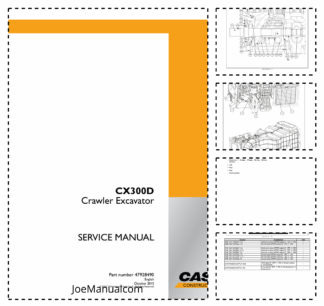 CASE CX300D Crawler Excavator Service Manual 47928490 EU Market