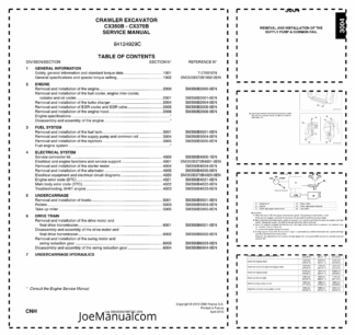 CASE CX350B CX370B Crawler Excavator Service Manual 84124929C