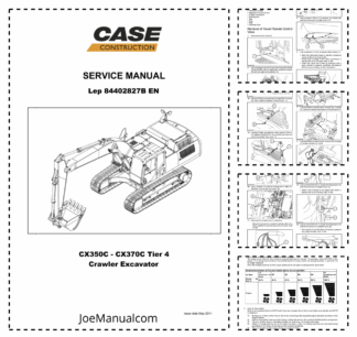 CASE CX350C CX370C Tier 4 Crawler Excavator Service Manual 84402827B EN
