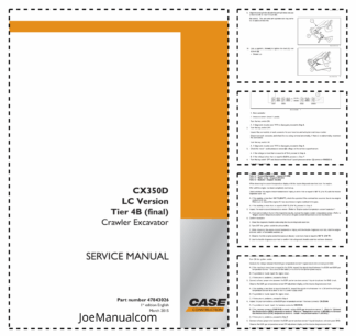 CASE CX350D LC Version Tier 4B Crawler Excavator Service Manual NA Market