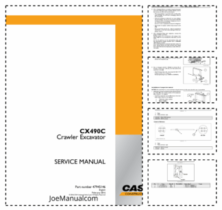 CASE CX490C Crawler Excavator Service Manual 47945146 CHINA Market