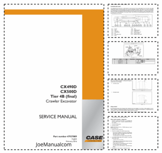 CASE CX490D CX500D Tier 4B Crawler Excavator Service Manual 47937809 NA Market