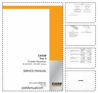 CASE CX55B Crawler Excavator Service Manual PIN NETN5501 PS04 1001 and Above