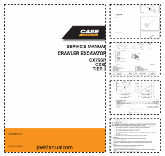 CASE CX75SR CX80 Tier 3 Crawler Excavators Service Manual 87676026A