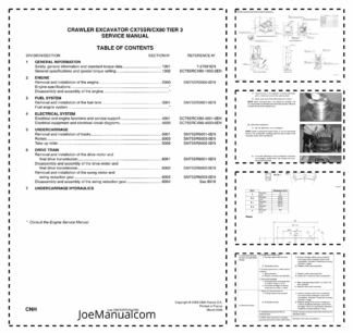 CASE CX75SR CX80 Tier 3 Crawler Excavators Service Manual SM75SRTOC-0EN