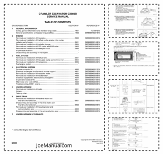 CASE CX800B Crawler Excavator Service Manual SM800BTOC-2EN