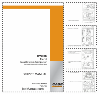 CASE DV209B Tier Double Drum Compactor Service Manual PIN DDDD209BNGNT52033 and Above