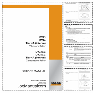 CASE DV23 DV23CC DV26 DV26CC Tier 4A interim Vibratory Combination Roller Service Manual