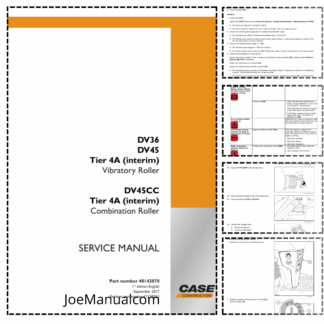 CASE DV36 DV45 DV45CC Vibratory Combination Roller Service Manual