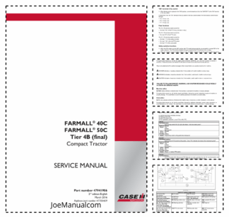 CASE Farmall 40C 50C Tier 4B Compact Tractor Service Manual NA