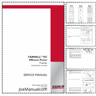 CASE Farmall 75C Efficient Power Tractor Service Manual ZDAL00014 and Above