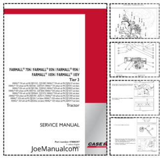 CASE Farmall 75N 85N 95N 105N 105V Tier 3 Tractor Service Manual NA