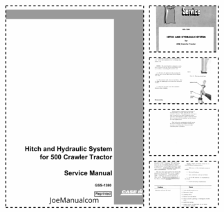 CASE Hitch and Hydraulic System for 500 Crawler Tractor Service Manual GSS-1380