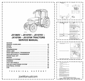 CASE JX1060V JX1070V JX1075V JX1070N JX1075N Tractors Service Manual