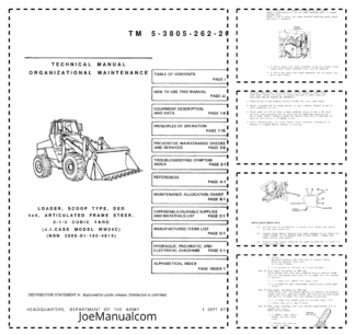 CASE MW24C Army Loader Technical Service Manual TM 5-3805-262-20
