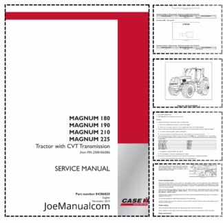 CASE Magnum 180 190 210 225 Tractor with CVT Service Manual ZARH06086