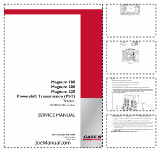 CASE Magnum 180 200 220 Tractors with PST Service Manual ZEHR02500 and Above NA