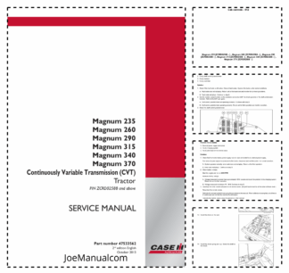 CASE Magnum 235 260 290 315 340 370 Tractors with CVT Service Manual ZCRD02588 and Above