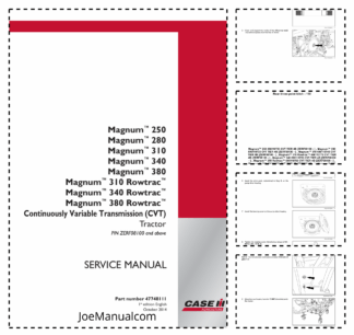 CASE Magnum 250 280 310 340 380 Rowtrack Tractors with CVT Service Manual ZERF08100 and Above NA