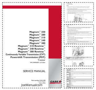 CASE Magnum 250 280 310 340 380 Rowtrack Tractors with PST CVT Service Manual ZHRF04001 Above