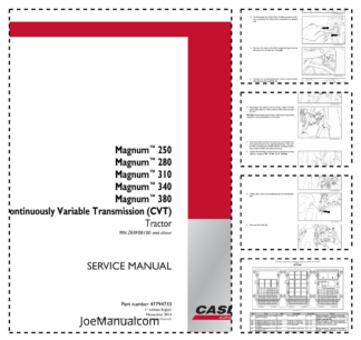 CASE Magnum 250 280 310 340 380 Tractors with CVT Service Manual ZERF08100 and Above EU